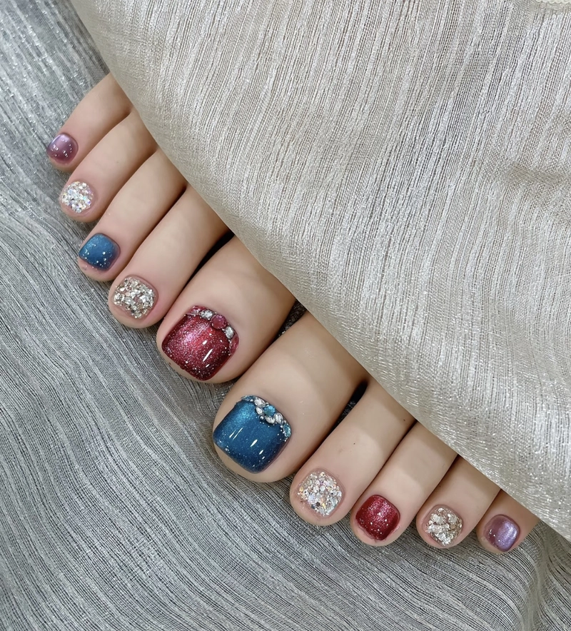 nail chân đính đá