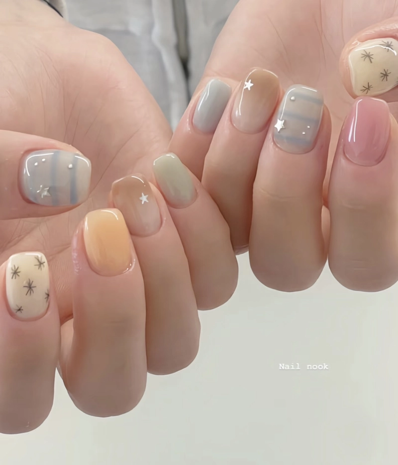 nail cute đơn giản cho học sinh