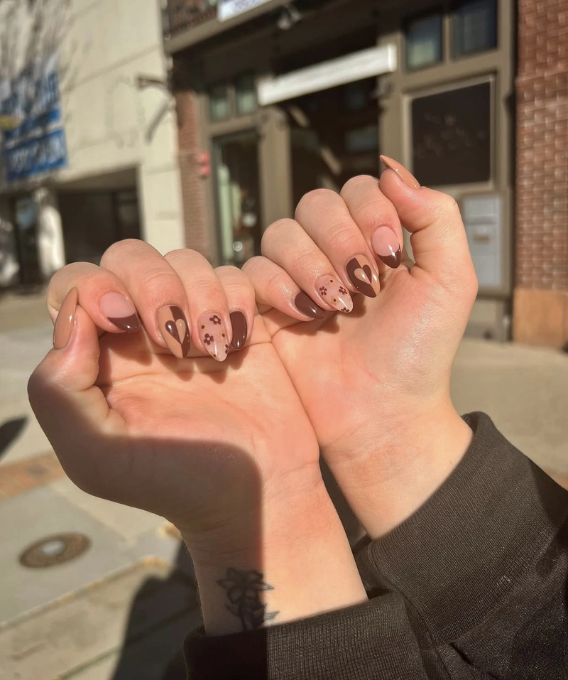 nail đẹp màu nâu