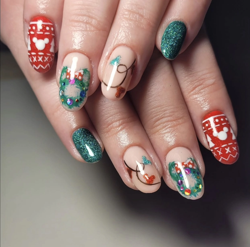 nail đẹp noel móng nhọn