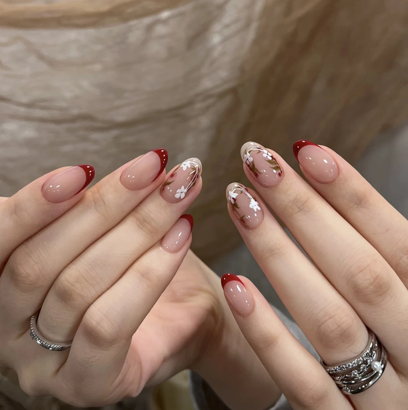 nail french đầu móng nhiều màu