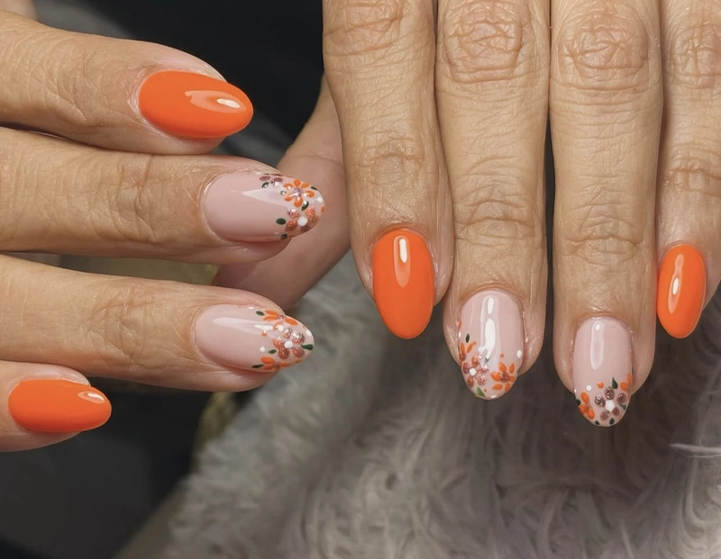 nail màu cam đẹp nhất