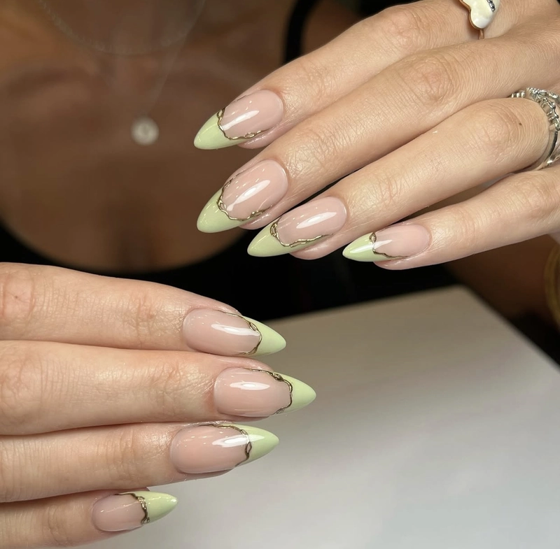nail màu xanh bơ đẹp