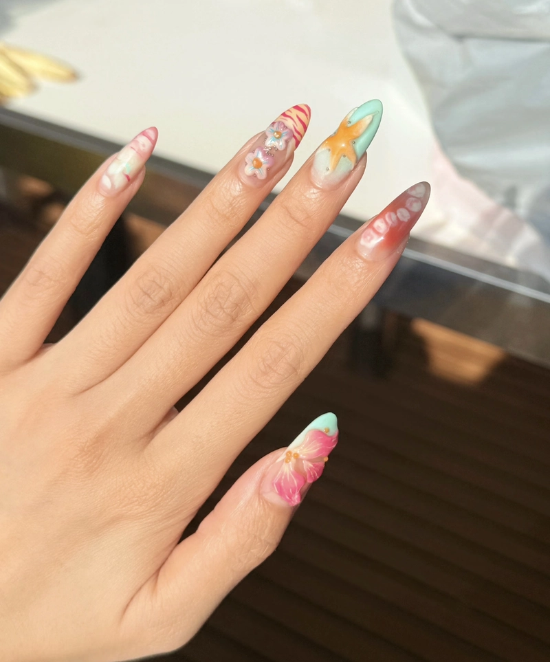 nail mùa hè đi biển