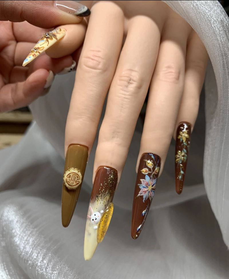 nail trung thu móng nhọn dài