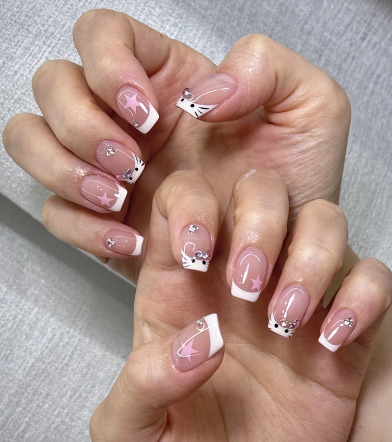nail vẽ đơn giản cute