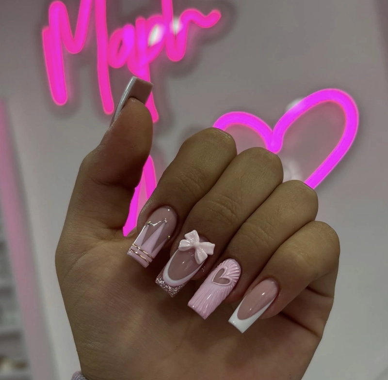 những mẫu nail dành cho da ngăm móng vuông