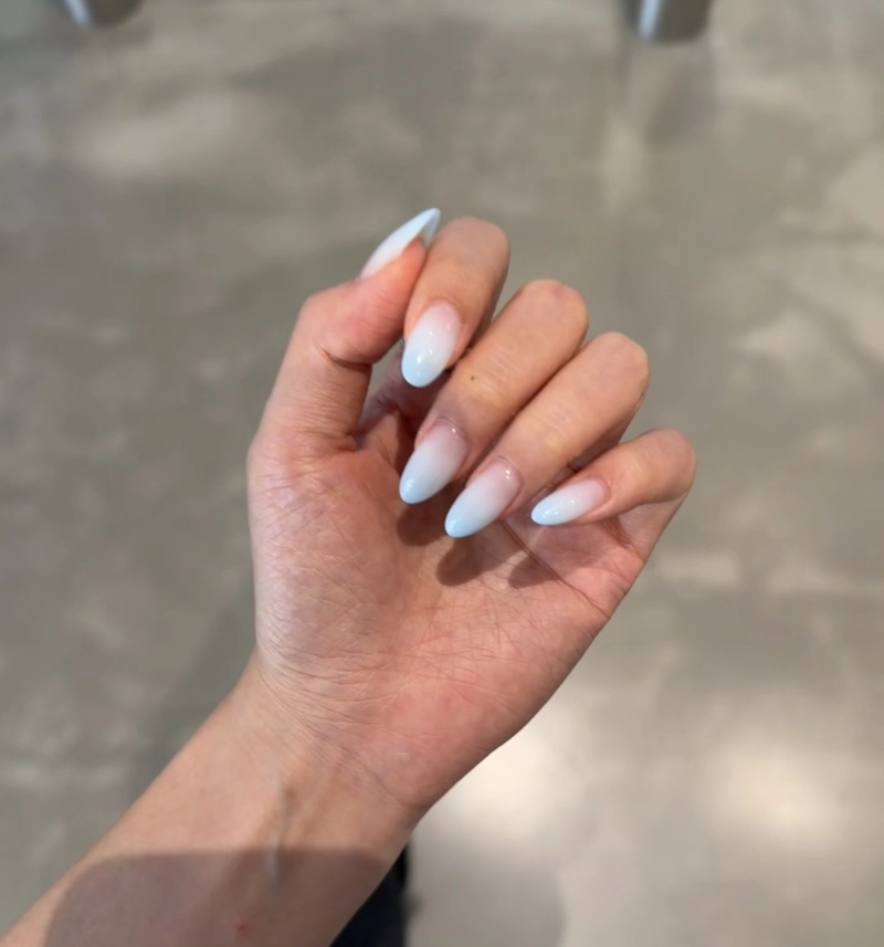 ombre xanh dương nail cực đjep