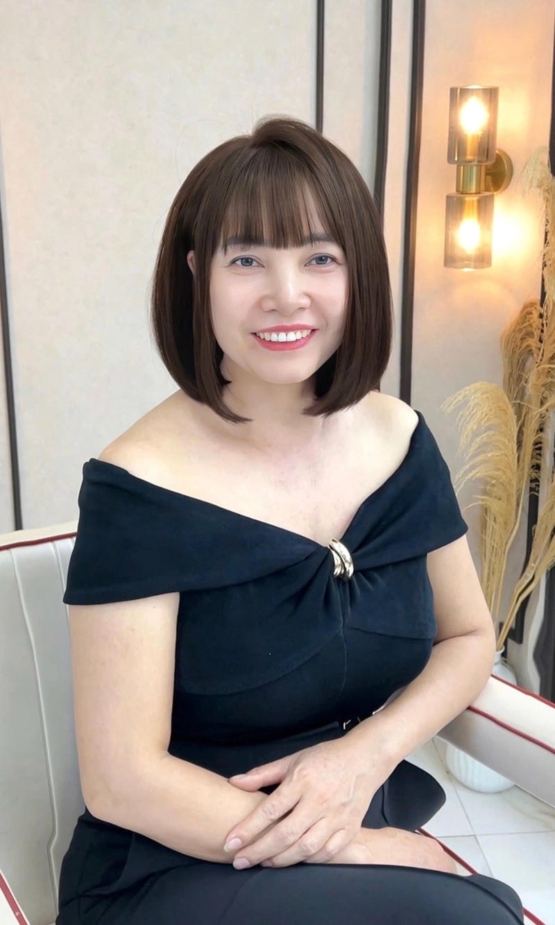 tóc bob ngang vai cho phụ nữ 50