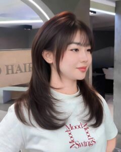 tóc butterfly ngang vai cho mặt tròn