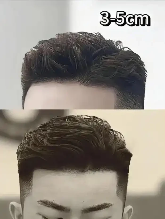 tóc side part vuốt ngược fade trắng