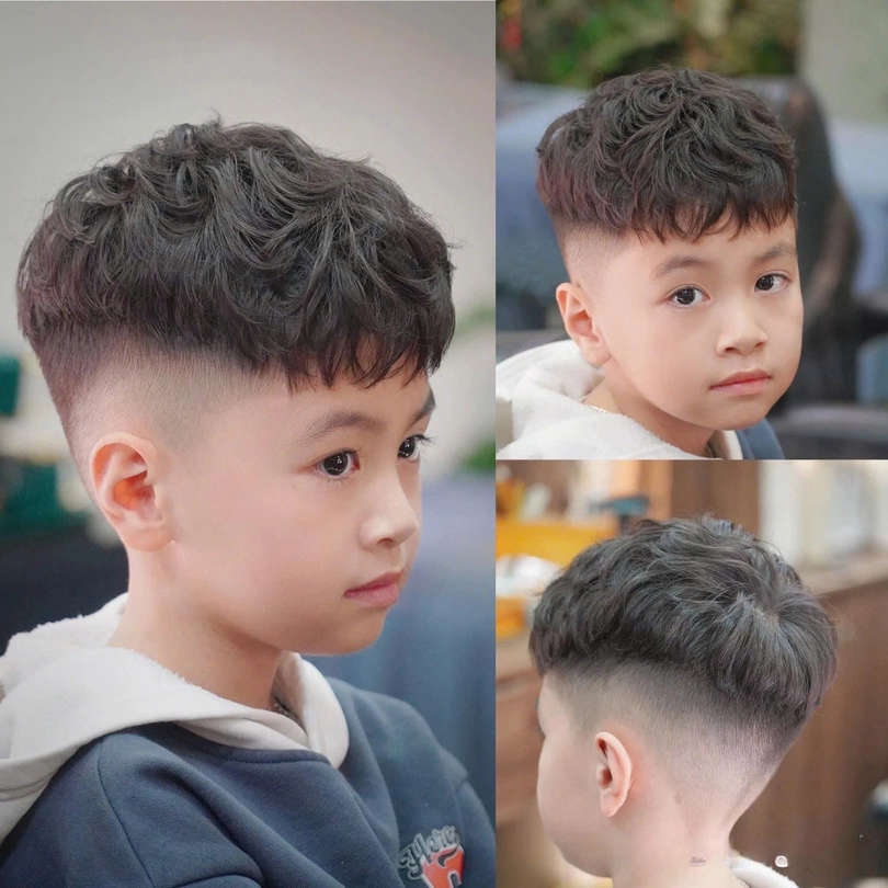 tóc xoăn cho bé trai 8 tuổi