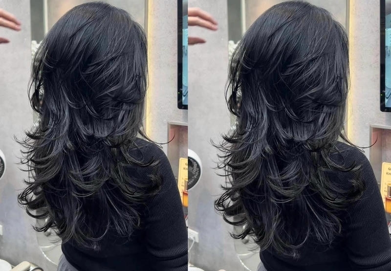 tóc xoăn sóng lơi layer