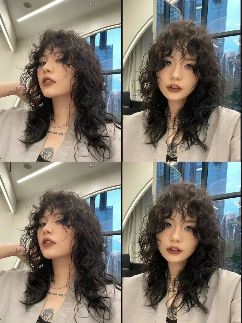 uốn tóc hippie ngắn