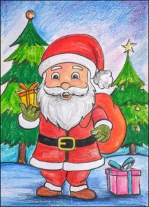 vẽ ông già noel cute