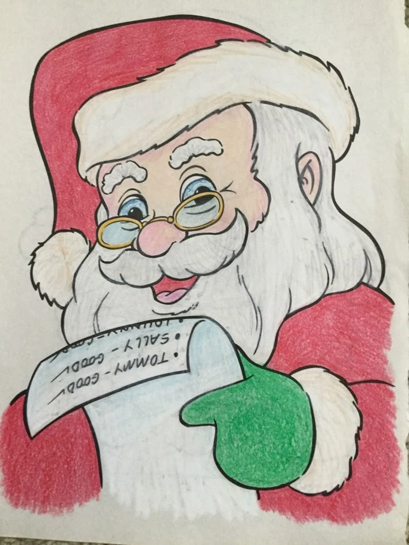 vẽ tranh chân dung ông già noel