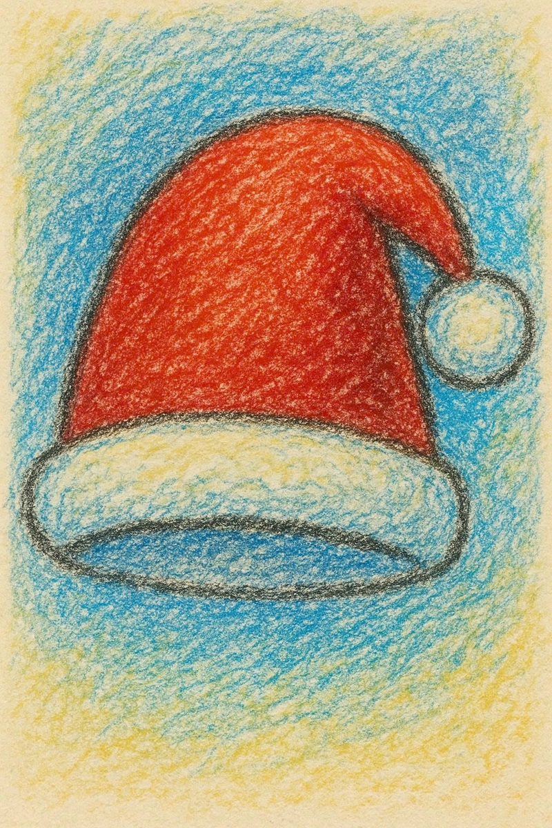 vẽ tranh mũ ông già noel