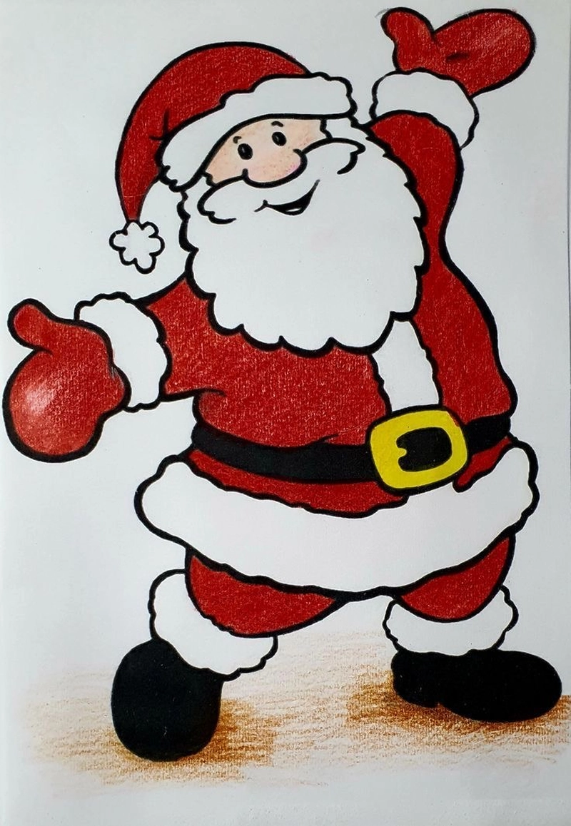 vẽ tranh ông già noel đơn giản cho bé