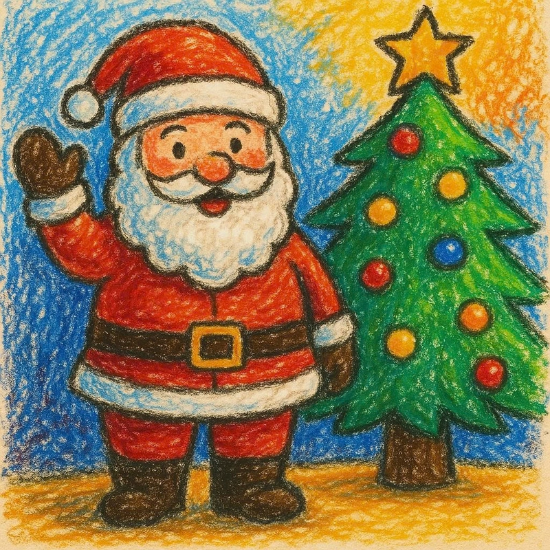 vẽ tranh ông già noel và cây thông