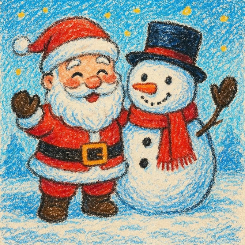 vẽ tranh ông già noel và người tuyết