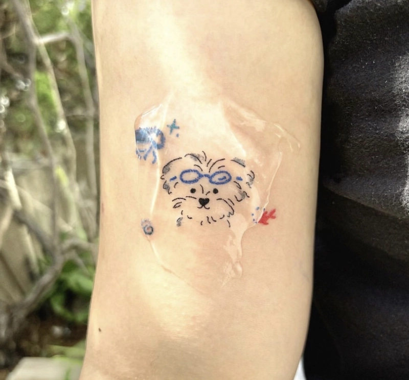 xăm hình mini cute ở bắp tay