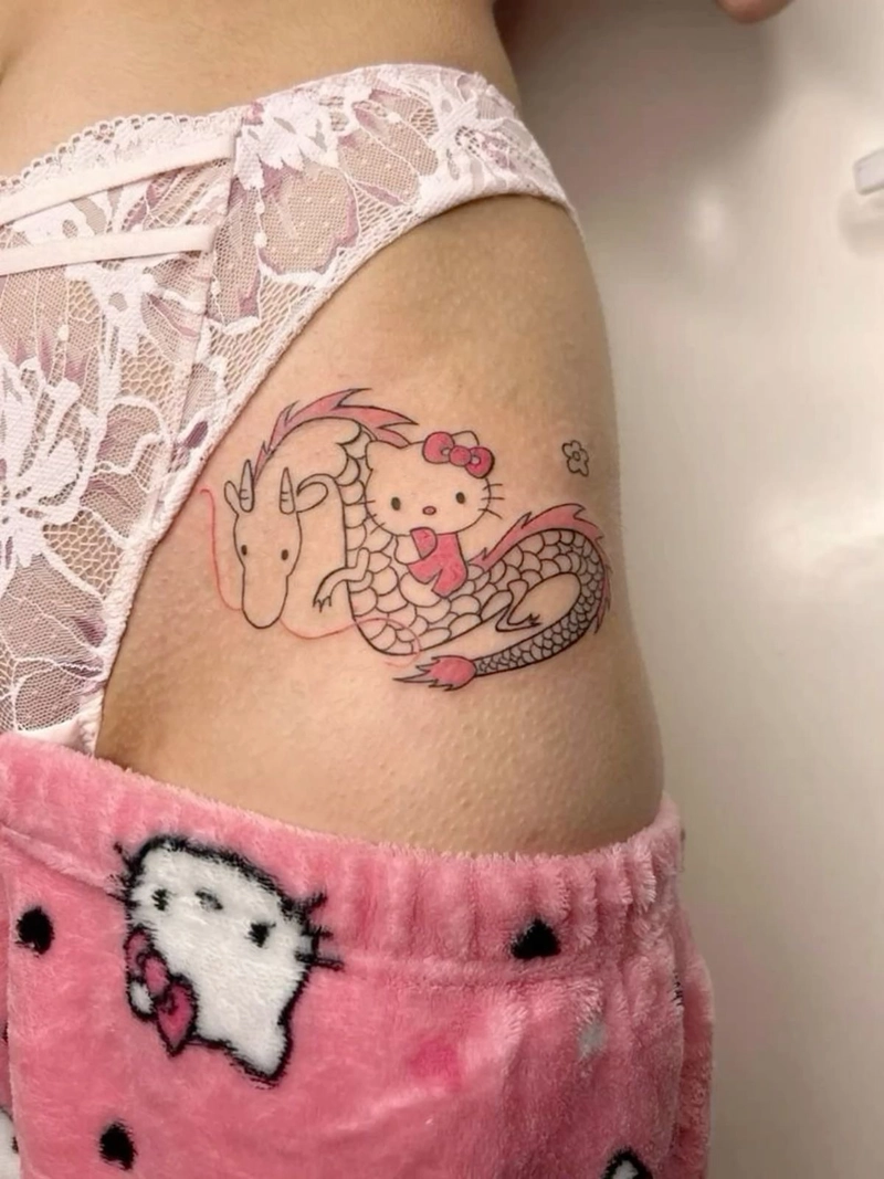 xăm hình vùng kín hello kitty