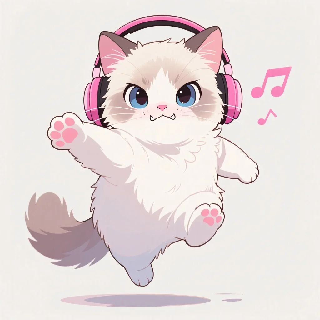 Ảnh mèo anime ngộ nghĩnh với biểu cảm cute