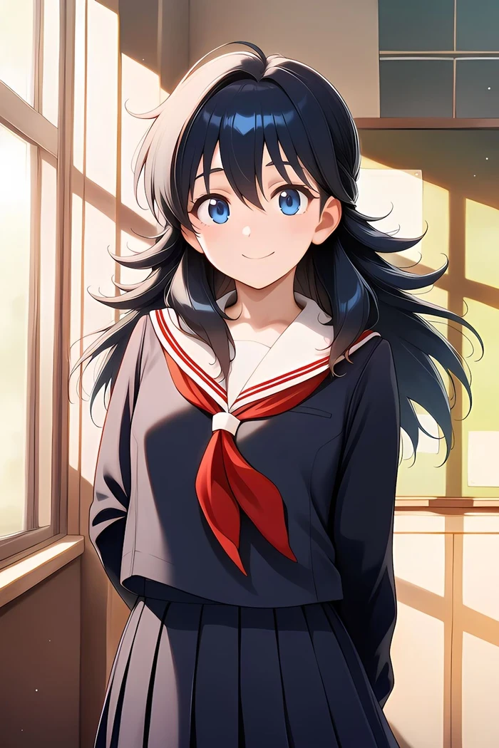 Hình anime nữ học sinh trong sáng