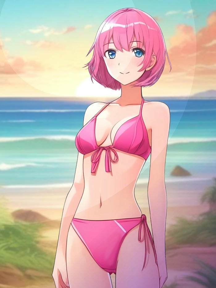 Hình anime nữ mặc bikini xinh đẹp