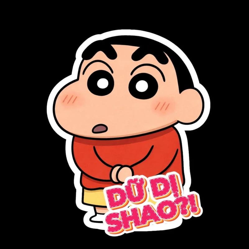Mẫu nhãn dán Shin nhiều màu sắc bắt mắt