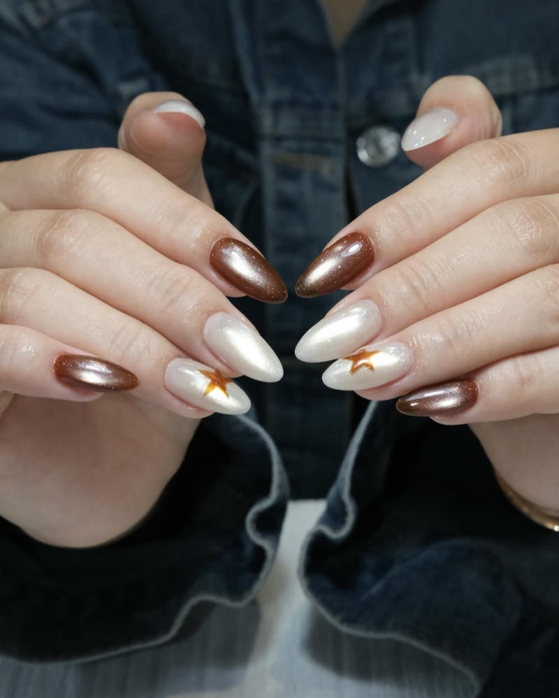 Nail mắt mèo sang chảnh ngôi sao