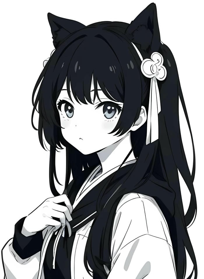 ảnh anime gam đen trắng