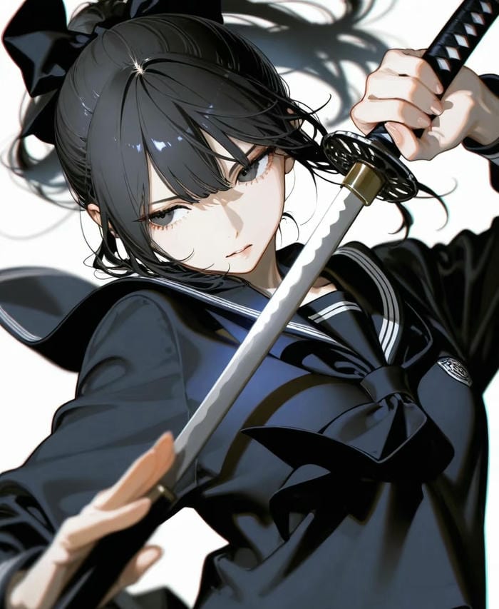 ảnh anime girl cầm kiếm ngầu