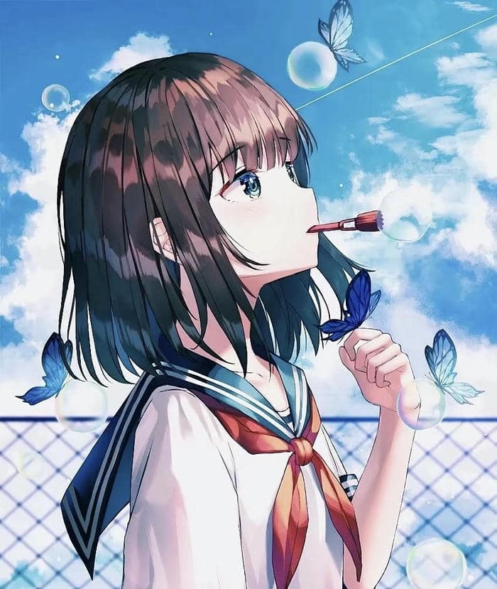 ảnh anime học sinh vui vẻ