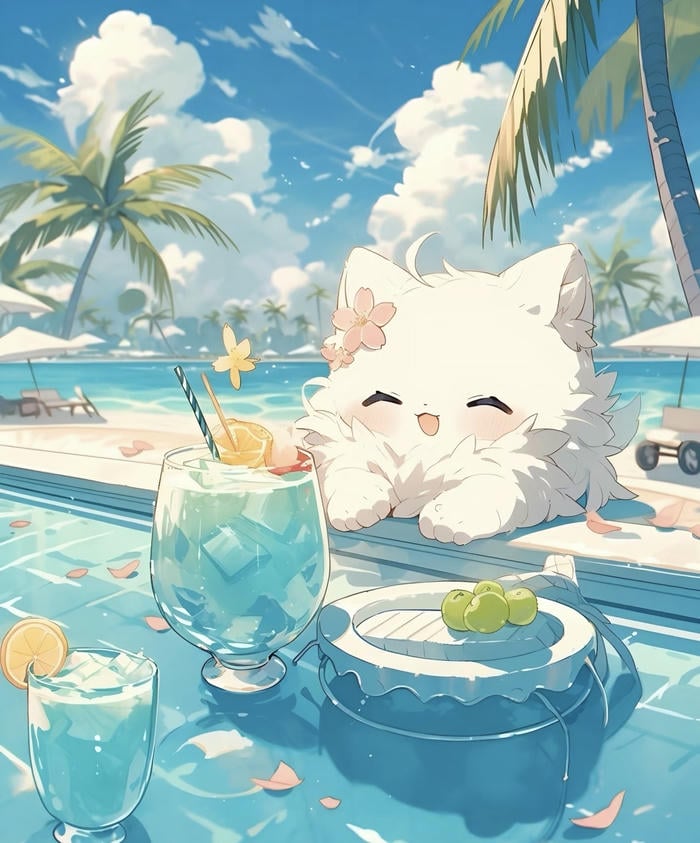 ảnh anime mèo hoạt bát