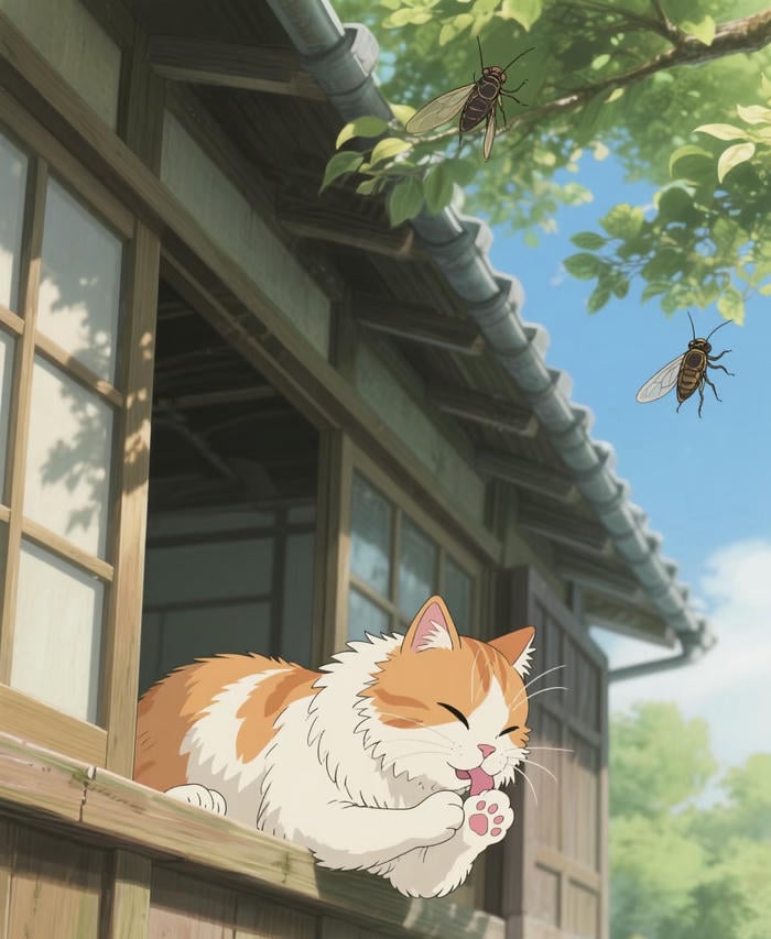 ảnh anime mèo ngồi