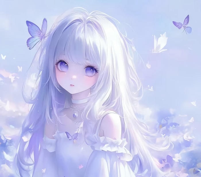 ảnh anime nền tím pastel