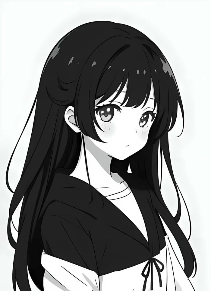 ảnh anime nét đen trắng