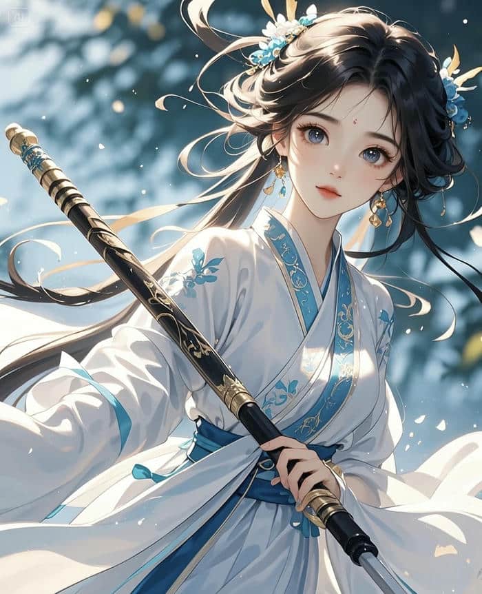 ảnh anime nữ cầm kiếm