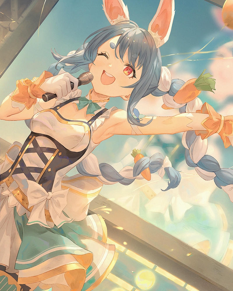 ảnh anime nữ nền xanh