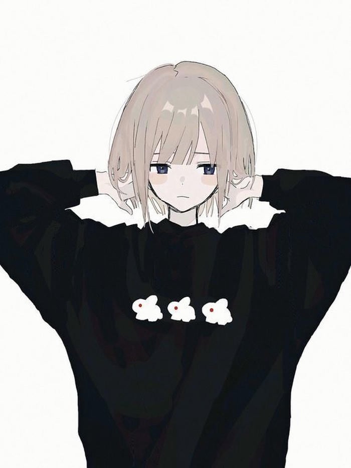 ảnh anime nữ tóc ngắn nhẹ dịu