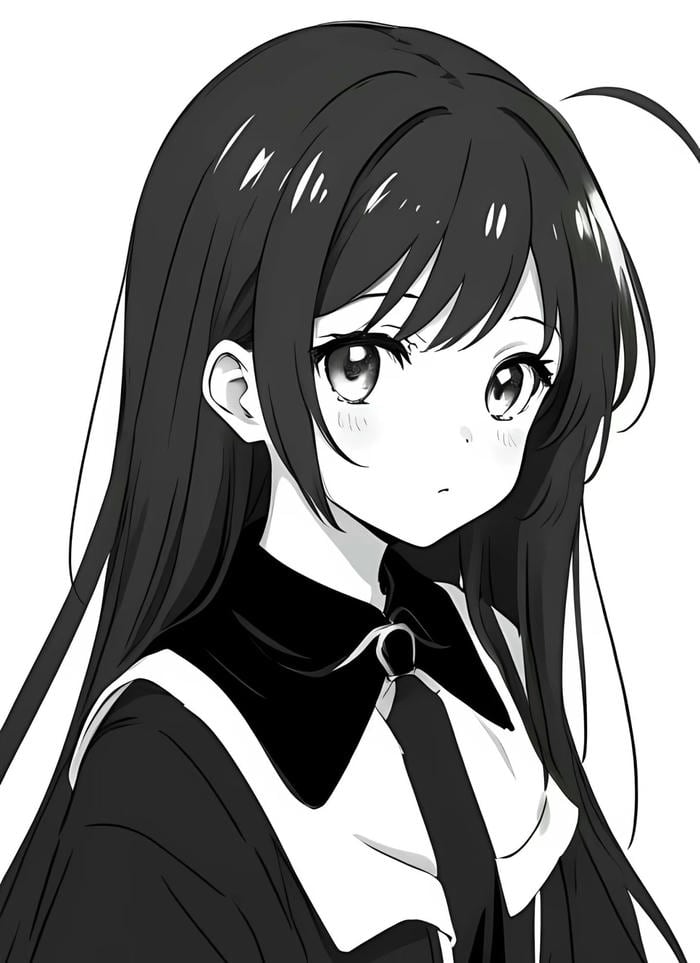 ảnh anime phối cảnh đen trắng