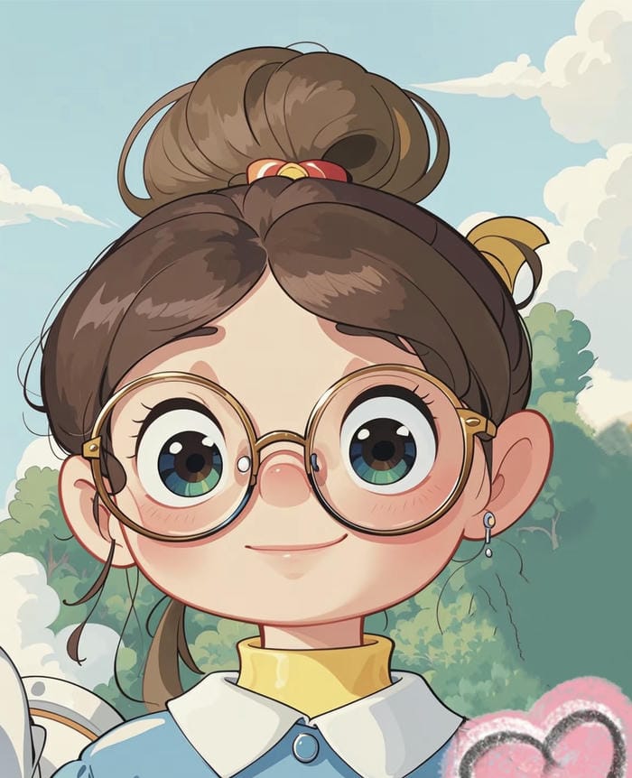 ảnh anime phong cách đeo kính