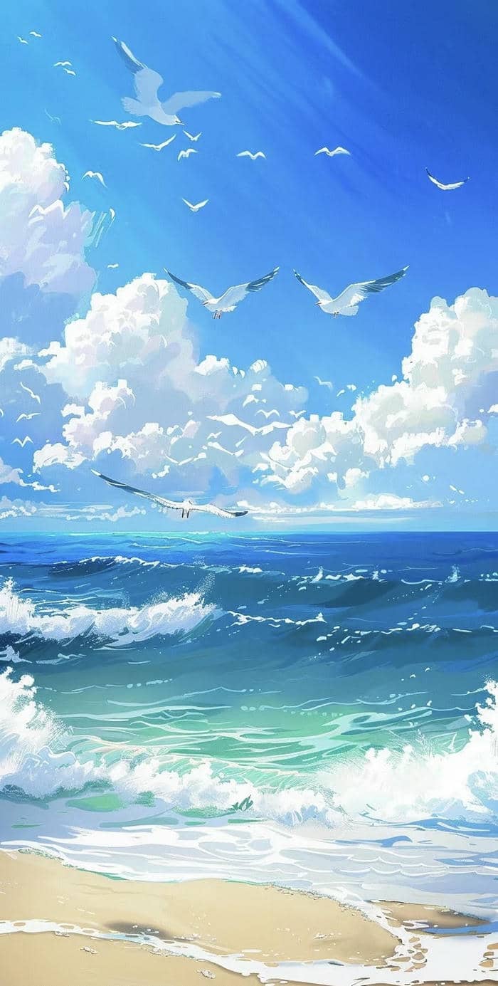 ảnh anime sóng biển