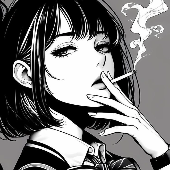 ảnh anime trắng đen aesthetic mang nét buồn nhẹ nhàng