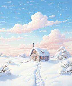 ảnh anime tuyết trắng mịn