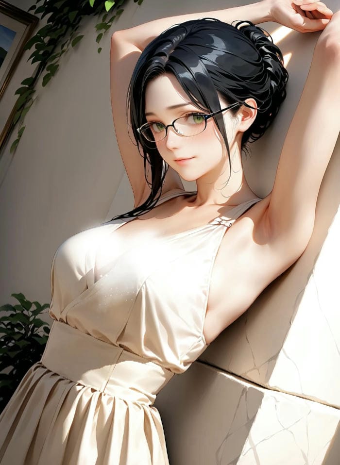 ảnh minh họa anime với kính