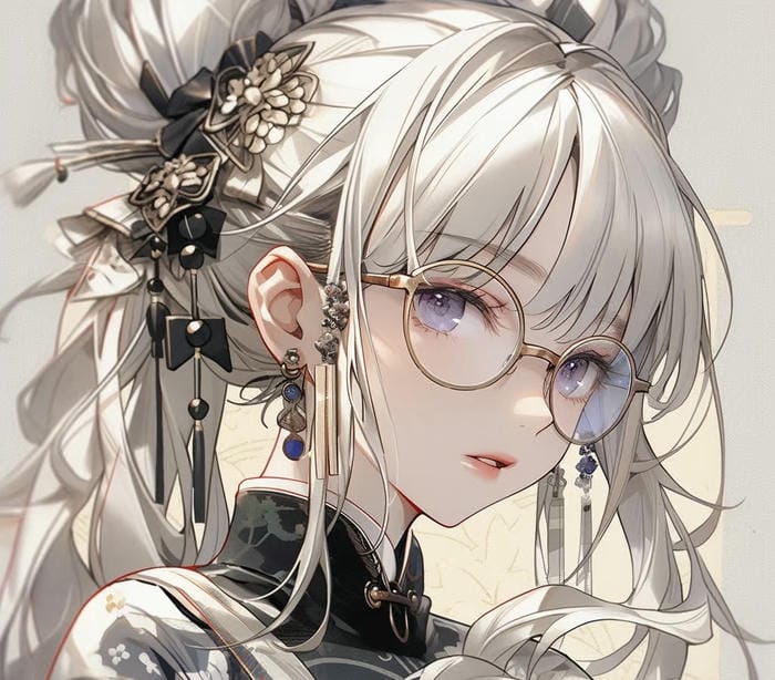 ảnh nghệ thuật anime có kính