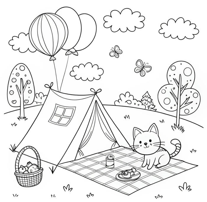 ảnh tô màu con mèo