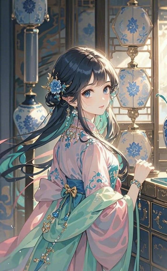 anime girl cổ trang thanh lịch